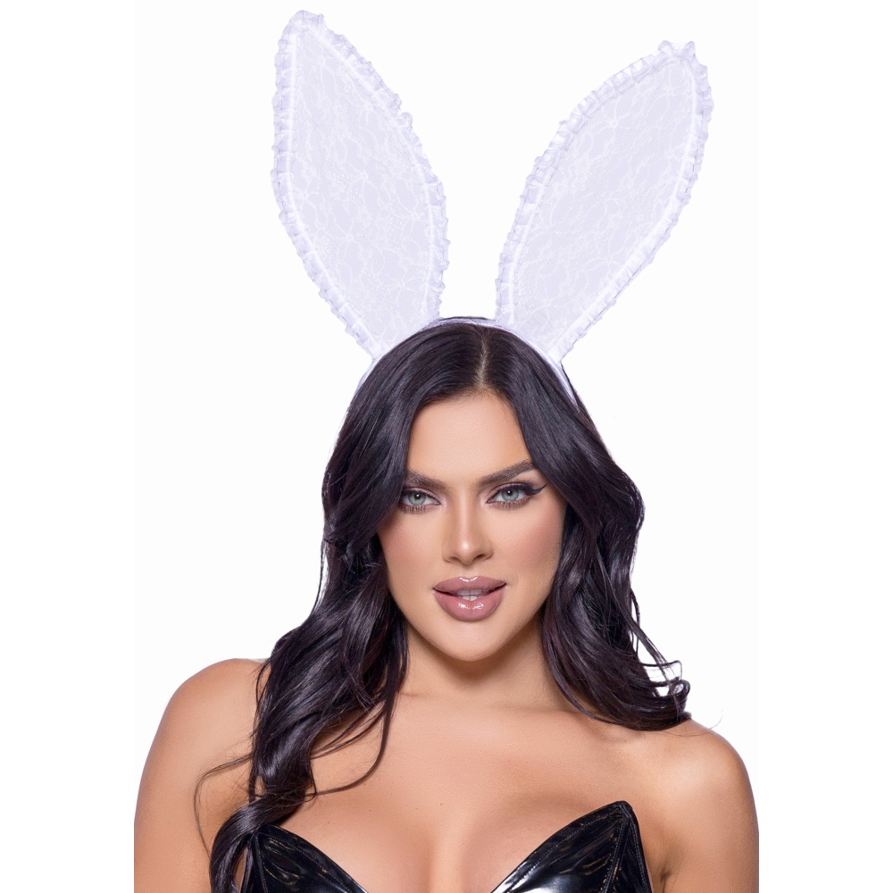 Leg Avenue - Ruffle Trimmed Bunny Ears Kostüm Haarband - Weiß